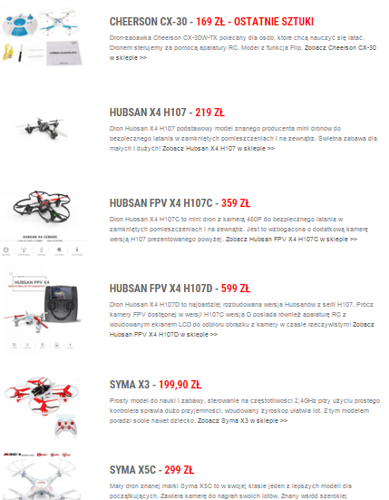 Tanie drony zabawki na prezent świateczny 2015