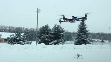 Latanie dronem zimą