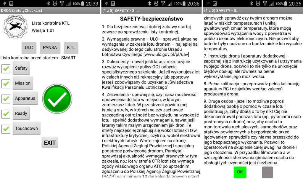 DRONE Safety Checklist - aplikacja