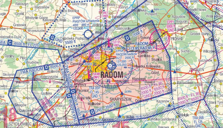 Radom - mapa VFR