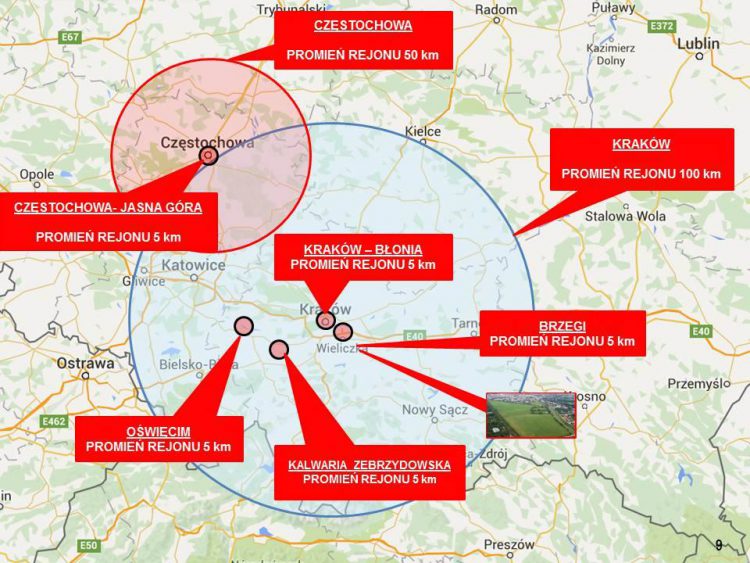 Rejony Ograniczeń Lotów na Światowe Dni Młodzieży 2016