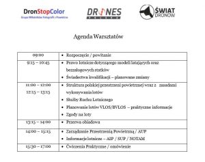 Agenda na Warsztaty Dronowe - 11.09.2016 - Kraków