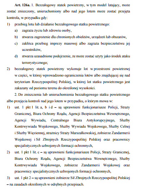 Art. 126a - Ustawa Prawo Lotnicze