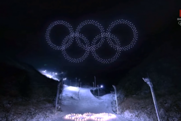 Drony Intel Shooting Star podczas ceremonii otwarcia Olimpiady Zimowej w Pjongczang 2018