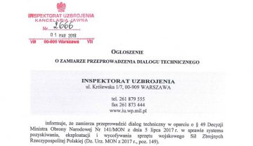 Inspektorat Uzbrojenia - ogłoszenie