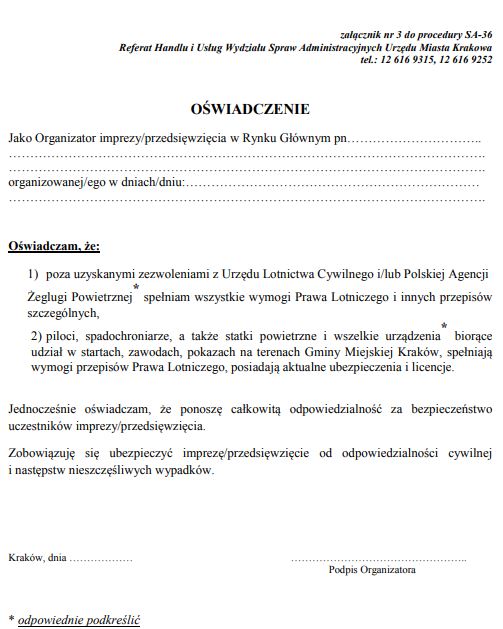 Załącznik nr 3 - oświadczenie PAŻP - UM Kraków