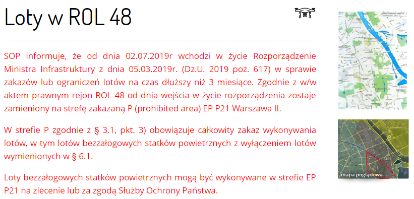 Loty BSP w ROL48 - EPP21 Warszawa II - strefa zarządzana przez SOP