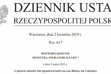 Rozporządzenie Ministra Infrastruktury z 5 marca 2019r.