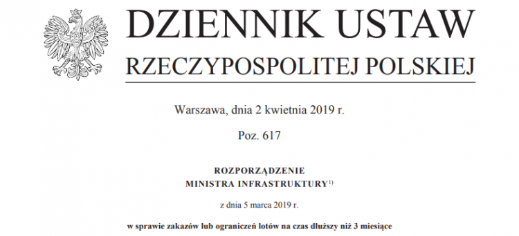Rozporządzenie Ministra Infrastruktury z 5 marca 2019r.