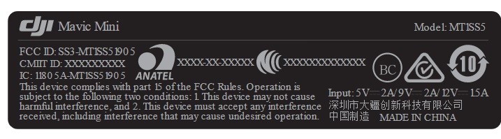 DJI Mavic Mini - rejestracja urządzeń w FCC