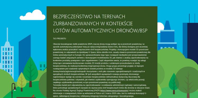 Ankieta badawcza "BEZPIECZEŃSTWO NA TERENACH ZURBANIZOWANYCH W KONTEKŚCIE LOTÓW AUTOMATYCZNYCH DRONÓW/BSP"