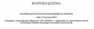 Rozporządzenie delegowane 2020/1058