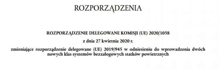 Rozporządzenie delegowane 2020/1058