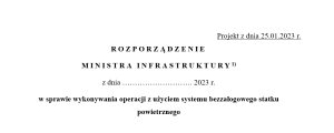 Rozporządzenie Ministra Infrastruktury w sprawie wykonywania operacji z użyciem systemu BSP - projekt z 25.01.2023