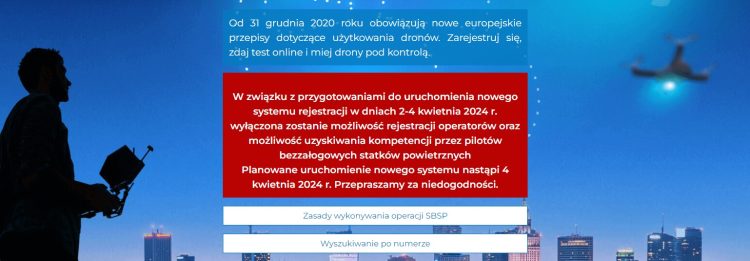 Zamknięcie serwisu drony.ulc.gov.pl
