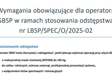 Odstępstwo nr LBSP/SPEC/O/2025-02 dla dronów rolniczych i lotów demonstracyjnych BSP < 105 kg