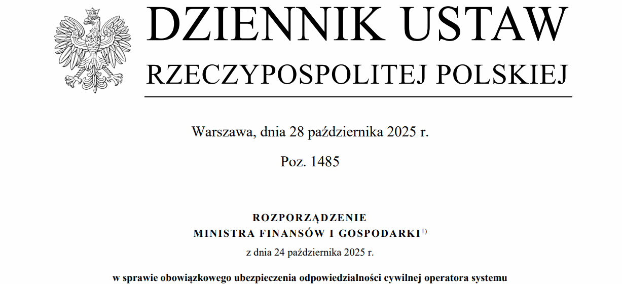 Rozporządzenie z dnia 24.10.2025 r. ws. obowiązkowego OC dla operatorów dronów