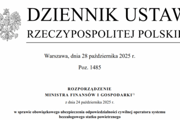 Rozporządzenie z dnia 24.10.2025 r. ws. obowiązkowego OC dla operatorów dronów