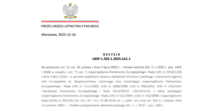 Zwolnienie dla lotów agro, demonstracji systemu, ochrony zwierząt - 7.01.2026 - 8.08.2026