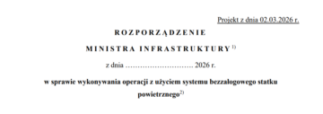 Projekt rozporządzenia Ministra Infrastruktury w sprawie wykonywania operacji z użyciem SBSP - projekt z datą 2.03.2026 r.