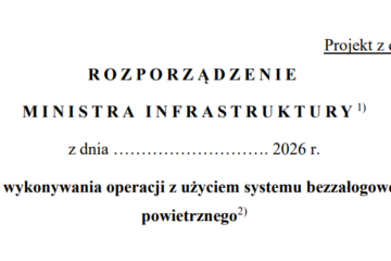Projekt rozporządzenia Ministra Infrastruktury w sprawie wykonywania operacji z użyciem SBSP - projekt z datą 2.03.2026 r.